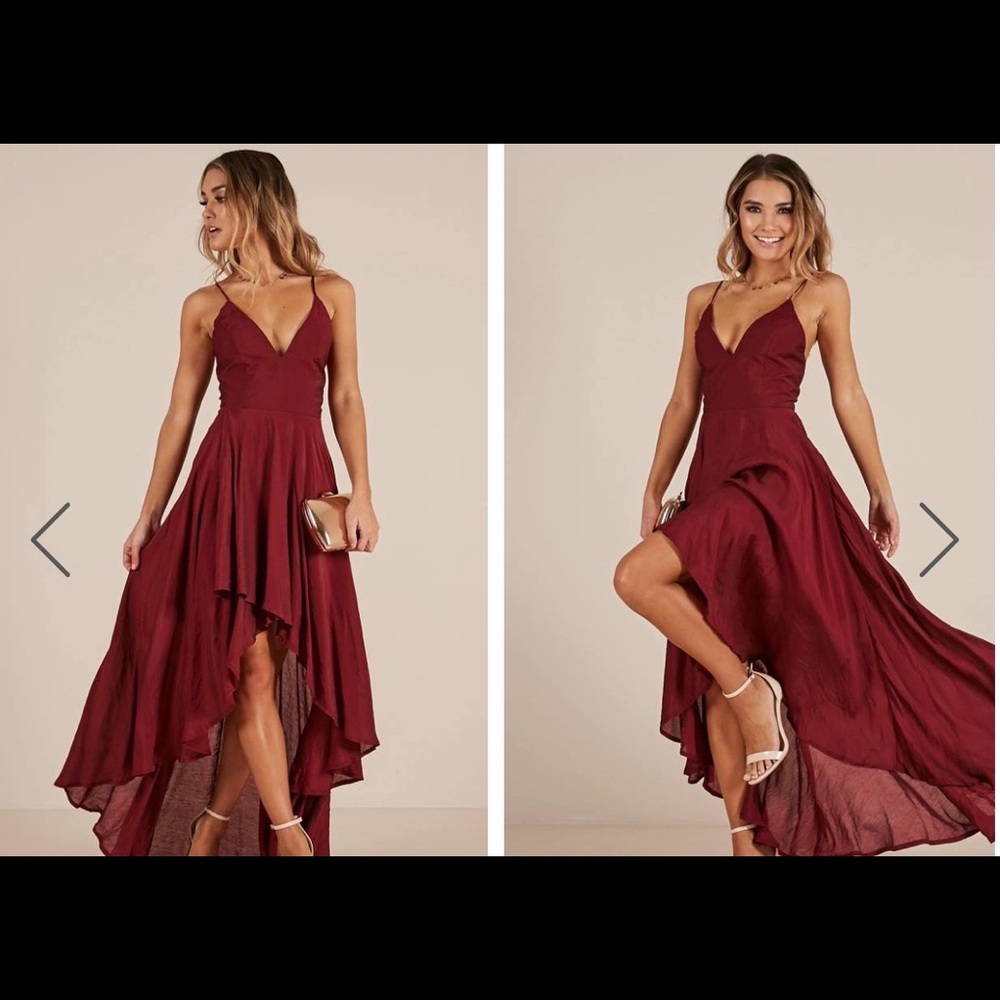 Showpo Burgundy High-Low Maxi Dress